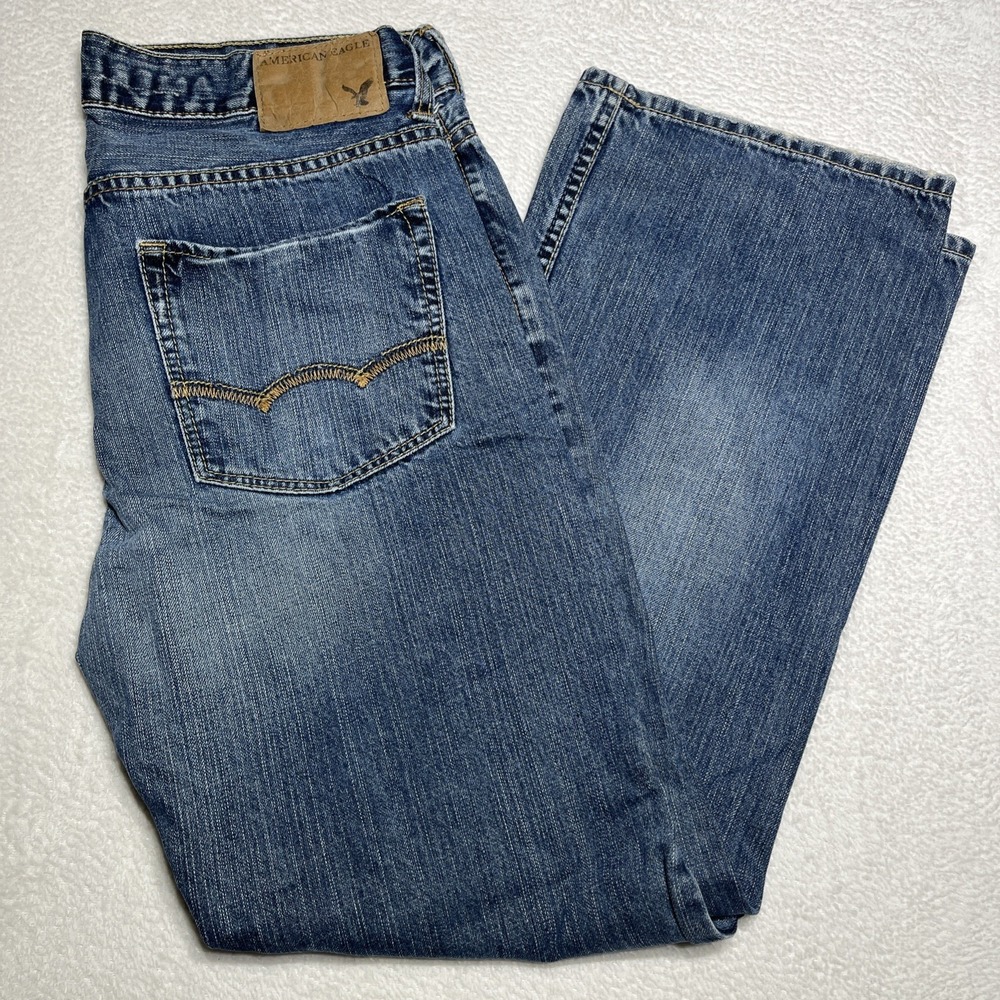 VTG American Eagle Jeans Mens 31x30 (31x29) Blue Low Rise Bootcut Medium Wash